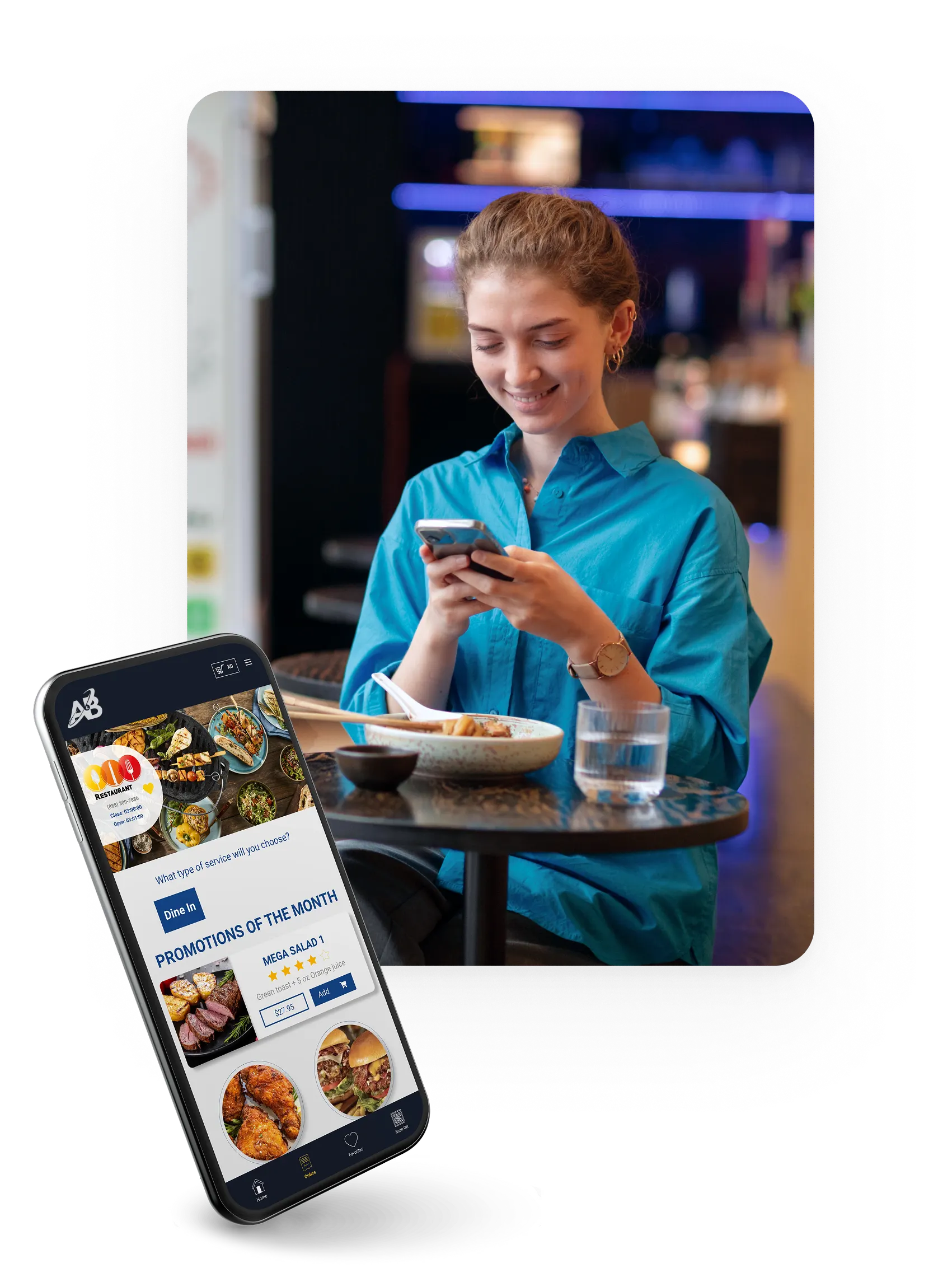 Woman using AB GO image